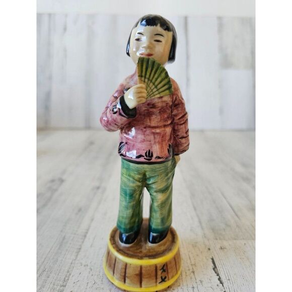 Gort girl fan 202f-jade 1948 Chinese Japanese figurine statue bone china - Picture 2 of 9